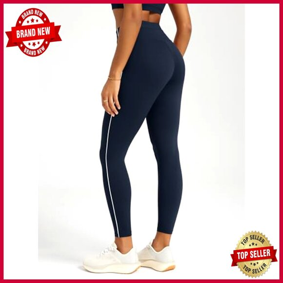 High Waist Workout Leggings with Drawstring, 25" Inseam, Pet Hair Resistant - Picture 4 of 7